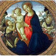 JACOPO del SELLAIO Madonna and Child with Infant, St. John the Baptist and Attending Angel oil on canvas